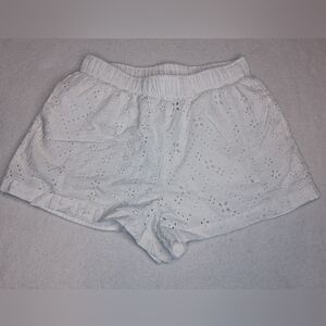 4/20$ Thread & Supply White Eyelet High Waist Shorts